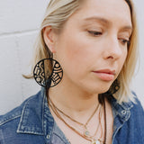 Geometric Disc earrings in Black