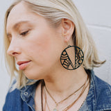 Geometric Disc earrings in Black