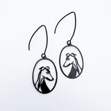 Greyhound earrings in Black