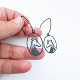 Greyhound earrings in Black