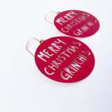 Merry Christmas Grinches earrings in Red