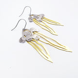 Gumnut & Leaf dangle earrings in Gold/Silver