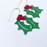 Midi Holly dangle earrings in Green/Red