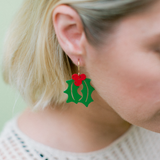 Midi Holly dangle earrings in Green/Red