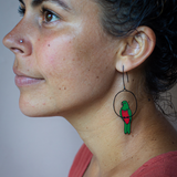 King Parrot earrings in Black/Red/Green