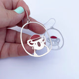 Midi Christmas Koala earrings in Silver/Red