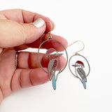 Midi Christmas Kookaburra earrings Brown/Blue/Red