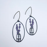 Lavender Vase earrings in Black/Lavender