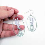 Lavender Vase earrings in Sage/Lavender