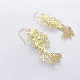 Leafy Seadragon earrings in Gold/Pistachio