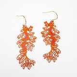 Leafy Seadragon earrings in Orange/Hot Pink