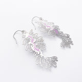 Leafy Seadragon earrings in Silver/Pink