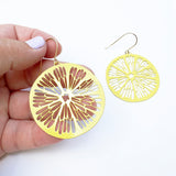 Citrus Slice earrings in Lemon