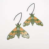 Midi Moth earrings in Lime Hawk