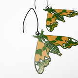 Midi Moth earrings in Lime Hawk