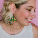 Midi Moth earrings in Lime Hawk