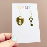 Lock & Key earrings in Gold