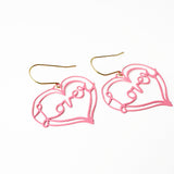 Midi Lover Heart earrings in Pink