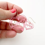 Midi Lover Heart earrings in Pink