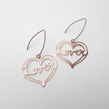Midi Lover Heart earrings in Rose Gold