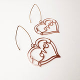 Midi Lover Heart earrings in Rose Gold