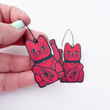 Midi Lucky Cat in Red/Black