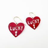 Midi Lucky Heart earrings in Red