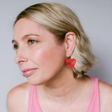Midi Lucky Heart earrings in Red