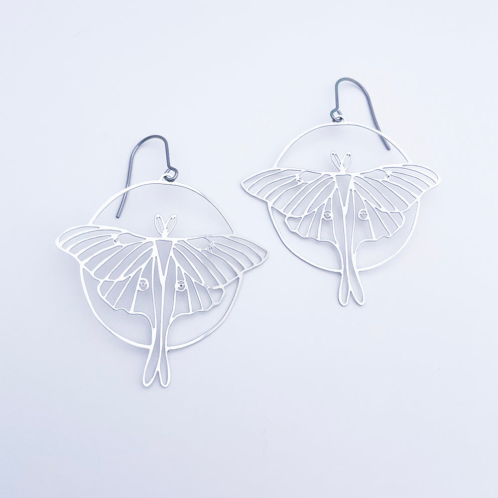 Luna Moths in Silver