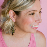 Midi Lyrebird earrings in Black/Brown