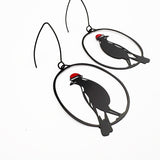 Midi Christmas Magpie earrings in Black/Red