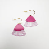 Mini Gum Blossom flower earrings in Raspberry & Pink