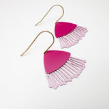 Mini Gum Blossom flower earrings in Raspberry & Pink