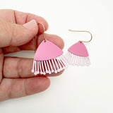 Mini Gum Blossom flower earrings in Raspberry & Pink