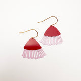 Mini Gum Blossom flower earrings in Red & Pink