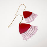 Mini Gum Blossom flower earrings in Red & Pink