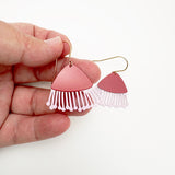 Mini Gum Blossom flower earrings in Red & Pink