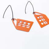 Mini Scandi Tea Cup Earrings in Orange