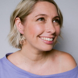 Mini Protea flower dangle earrings in Silver/Rose Gold