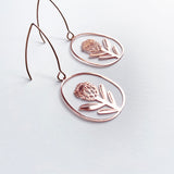 Mini Protea Dangles in Rose Gold