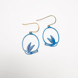 Mini Swallow earrings in Blue