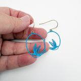Mini Swallow earrings in Blue