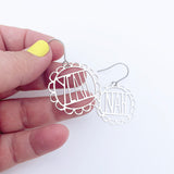 Mini Yeah Nah earrings in Silver