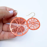 Citrus Slice earrings in Orange