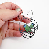 Midi Blue-Faced Parrotfinch earrings in Black/Blue/Green/Red