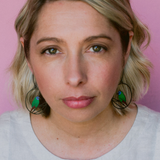 Midi Blue-Faced Parrotfinch earrings in Black/Blue/Green/Red