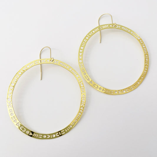 Patterned Hoops in Gold