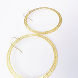 Patterned Hoop earrings in Gold