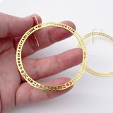 Patterned Hoop earrings in Gold