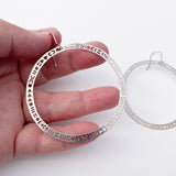 Patterned Hoop earrings in Silver